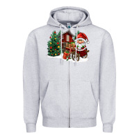 Heather Grey christmas gnomes barnyard Zipper Hoodie - FaDigitalArtStudio