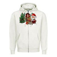 Oatmeal Heather christmas gnomes barnyard Zipper Hoodie - FaDigitalArtStudio
