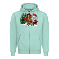 Seafoam christmas gnomes barnyard Zipper Hoodie - FaDigitalArtStudio