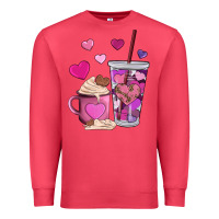 Cardinal valentines day heart coffe Premium Sweatshirt - AdoDesignShop