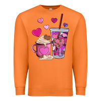 Carrot valentines day heart coffe Premium Sweatshirt - AdoDesignShop