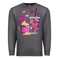 Charcoal Heather valentines day heart coffe Premium Sweatshirt - AdoDesignShop