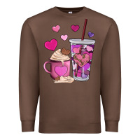 Chestnut valentines day heart coffe Premium Sweatshirt - AdoDesignShop