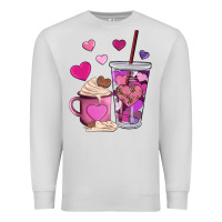 Dove Grey valentines day heart coffe Premium Sweatshirt - AdoDesignShop