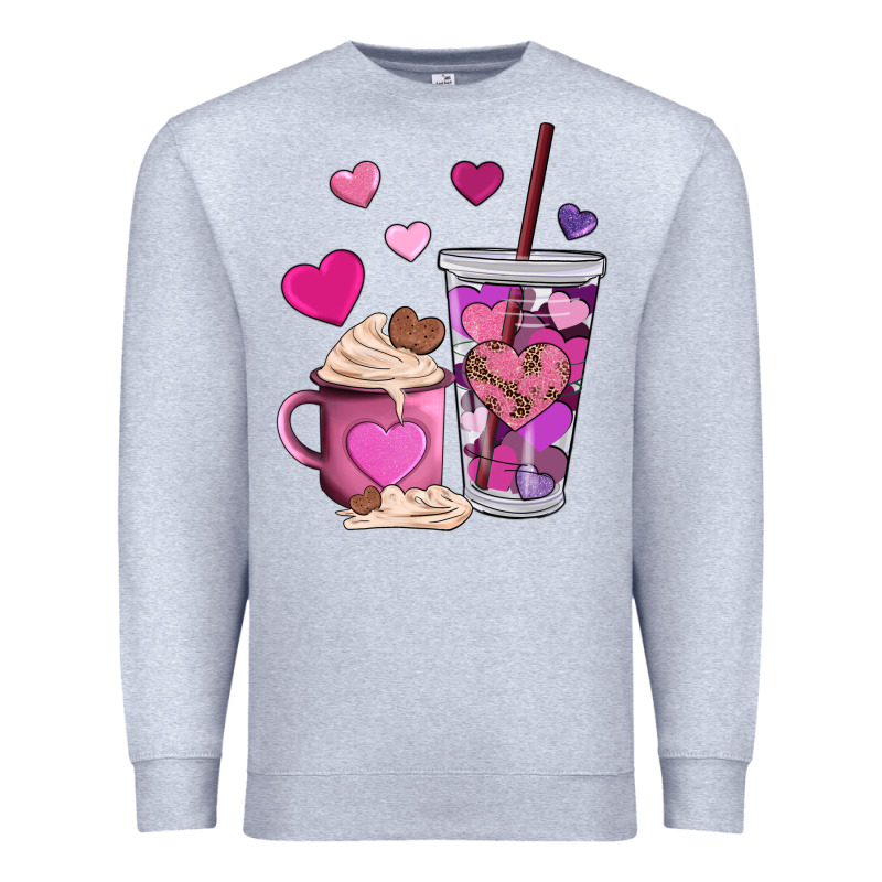 Valentines Day Heart Coffe Premium Sweatshirt by AdoDesignShop | Teevron