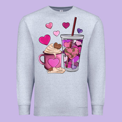 Valentines Day Heart Coffe Premium Sweatshirt Designed By Adodesignshop