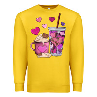 Lemon valentines day heart coffe Premium Sweatshirt - AdoDesignShop
