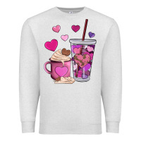Oatmeal Heather valentines day heart coffe Premium Sweatshirt - AdoDesignShop