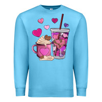 Ocean Blue valentines day heart coffe Premium Sweatshirt - AdoDesignShop
