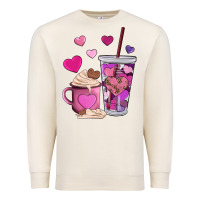 Sandshell valentines day heart coffe Premium Sweatshirt - AdoDesignShop