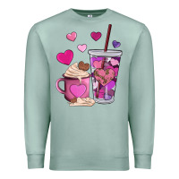 Seafoam valentines day heart coffe Premium Sweatshirt - AdoDesignShop