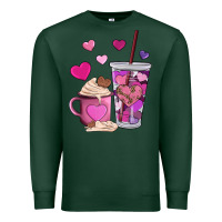 Sports Green valentines day heart coffe Premium Sweatshirt - AdoDesignShop