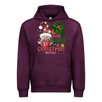 Mauve Wine Pink Christmas hot cocoa and christmas movies Urban Hoodie - NancyCooperArtShop