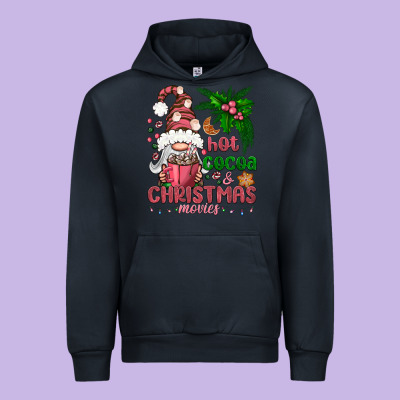 Pink Christmas Hot Cocoa And Christmas Movies Urban Hoodie Designed By Nancycooperartshop