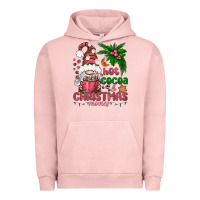 Pigment Salmon Pink Christmas hot cocoa and christmas movies Urban Hoodie - NancyCooperArtShop