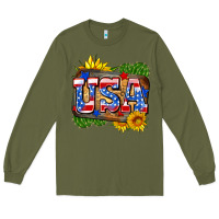 Army Green usa Long Sleeve Tee - Zillion Design Studio