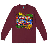 Burgundy usa Long Sleeve Tee - Zillion Design Studio