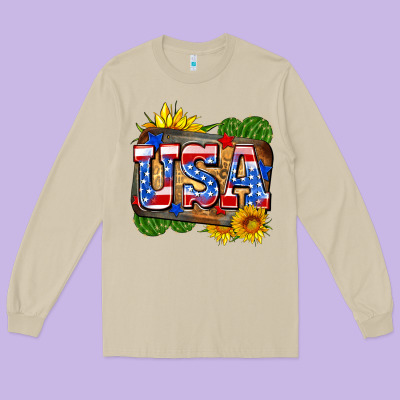 Usa Long Sleeve Tee Designed By Zillion Design Studio