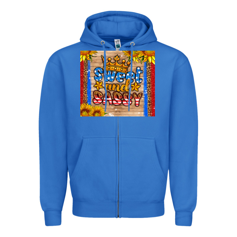 Usa Flag Sweet And Sassy Zipper Hoodie by HRA Design Shop | Teevron
