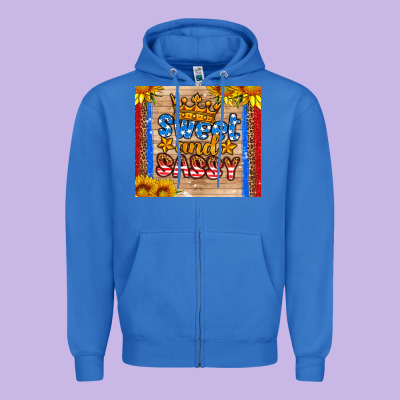 Usa Flag Sweet And Sassy Zipper Hoodie Designed By Hra Design Shop