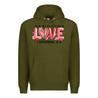 Army Green let all that you do be done in love 1 corinthıans Premium Hoodie - MaliasSmallBusiness