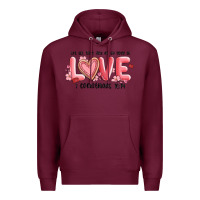 Burgundy let all that you do be done in love 1 corinthıans Premium Hoodie - MaliasSmallBusiness