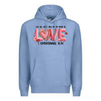 Colony Blue let all that you do be done in love 1 corinthıans Premium Hoodie - MaliasSmallBusiness