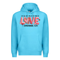 Ocean Blue let all that you do be done in love 1 corinthıans Premium Hoodie - MaliasSmallBusiness