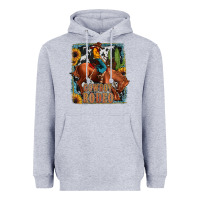 Heather Grey cowboy rodeo Heavyweight Hoodie - JahusDesignShop