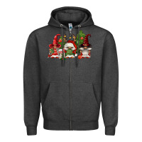 Charcoal Heather christmas gnomies Zipper Hoodie - FaDigitalArtStudio