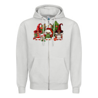 Dove Grey christmas gnomies Zipper Hoodie - FaDigitalArtStudio