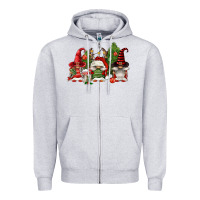 Heather Grey christmas gnomies Zipper Hoodie - FaDigitalArtStudio