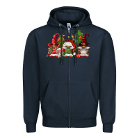 Navy christmas gnomies Zipper Hoodie - FaDigitalArtStudio