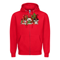 Red christmas gnomies Zipper Hoodie - FaDigitalArtStudio