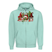 Seafoam christmas gnomies Zipper Hoodie - FaDigitalArtStudio