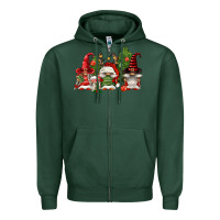 Sports Green christmas gnomies Zipper Hoodie - FaDigitalArtStudio