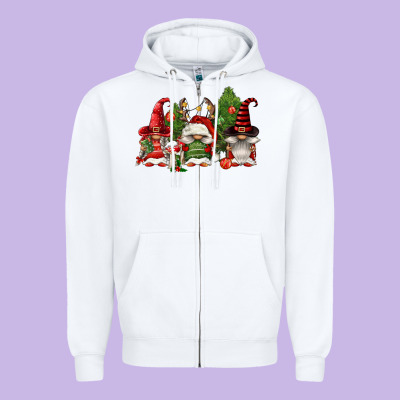 Christmas Gnomies Zipper Hoodie Designed By Fadigitalartstudio