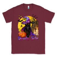 Burgundy spooky babe black witch cat Classic Tee - BundleAndBundleShop