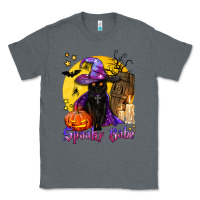 Charcoal Heather spooky babe black witch cat Classic Tee - BundleAndBundleShop
