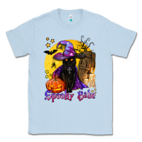 Dusty Blue spooky babe black witch cat Classic Tee - BundleAndBundleShop