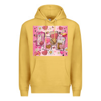 Antique Gold cafecito y chisme valentine's day Premium Hoodie - MaliasSmallBusiness