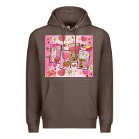 Coffee cafecito y chisme valentine's day Premium Hoodie - MaliasSmallBusiness
