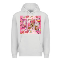 Dove Grey cafecito y chisme valentine's day Premium Hoodie - MaliasSmallBusiness