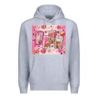Heather Grey cafecito y chisme valentine's day Premium Hoodie - MaliasSmallBusiness