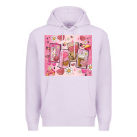 Lilac cafecito y chisme valentine's day Premium Hoodie - MaliasSmallBusiness