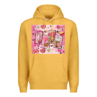 Mustard cafecito y chisme valentine's day Premium Hoodie - MaliasSmallBusiness