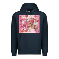 Navy cafecito y chisme valentine's day Premium Hoodie - MaliasSmallBusiness