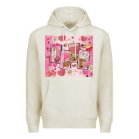Oatmeal Heather cafecito y chisme valentine's day Premium Hoodie - MaliasSmallBusiness