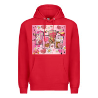 Red cafecito y chisme valentine's day Premium Hoodie - MaliasSmallBusiness