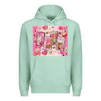 Seafoam cafecito y chisme valentine's day Premium Hoodie - MaliasSmallBusiness